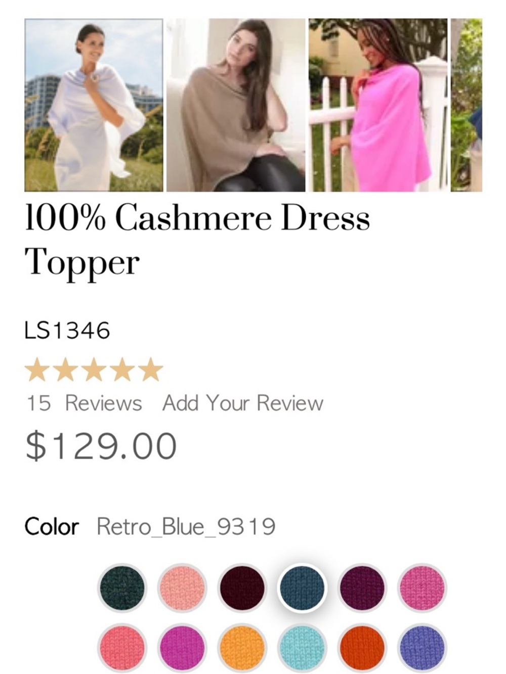 Claudia Nichole cashmere poncho deep teal